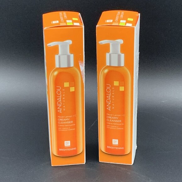 Andalou Naturals Creamy Cleanser Meyer Lemon + C Brightening 6 Oz Set of 2 - Picture 2 of 3